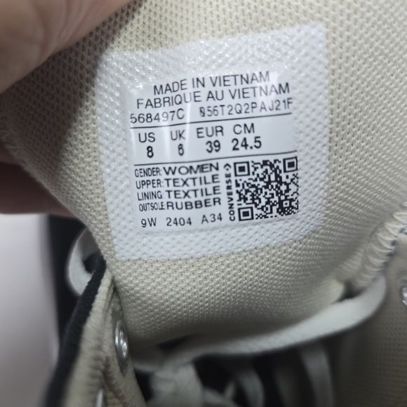 Converse Chuck Taylor All-Star Move High-Top Platform Black White Sneaker Size 8 - Picture 10 of 11